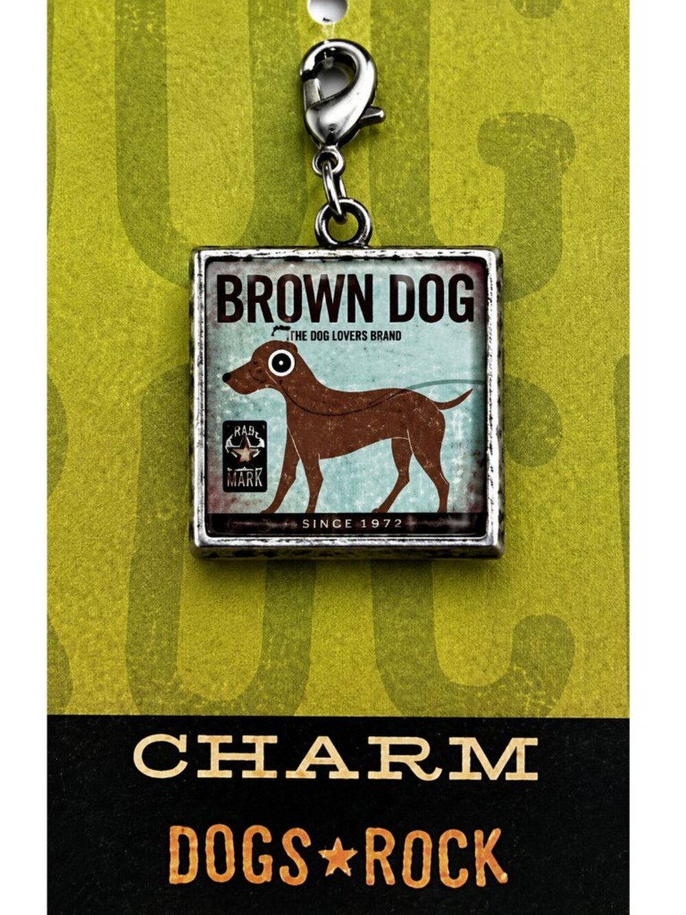 "Brown Dog Records" Charm for Zipper Pull, Pet Collar Chocolate Labrador Lab